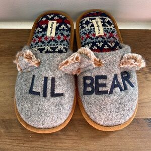Dearfoams Kid's Lil Bear Slipper size 2-3